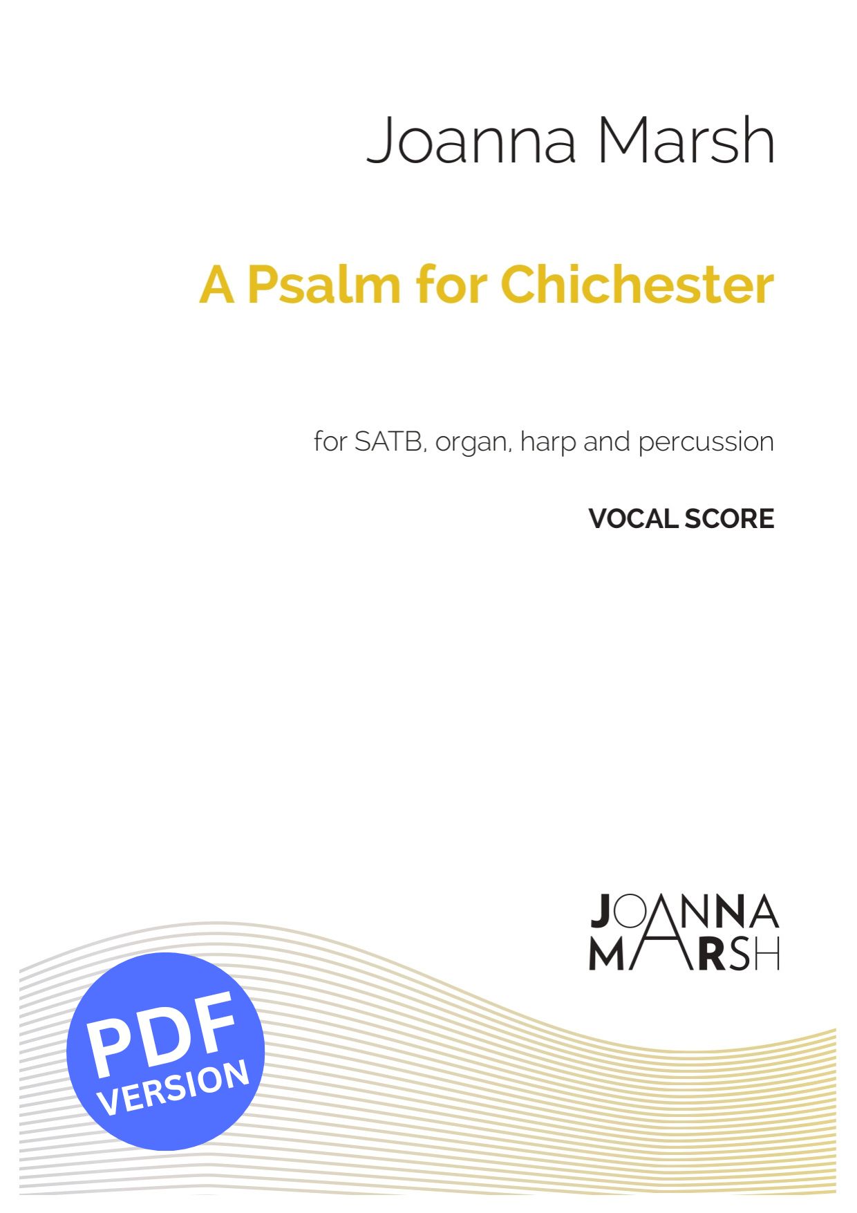 A Psalm For Chichester — (SATB Choir, Organ, Harp and Percussion) VOCAL SCORE PDF Download